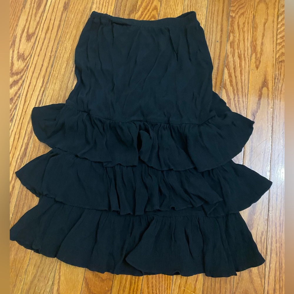 Black layered ruffles skirt